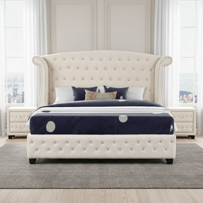 Mithil Full 3PC Bedroom Set Cream