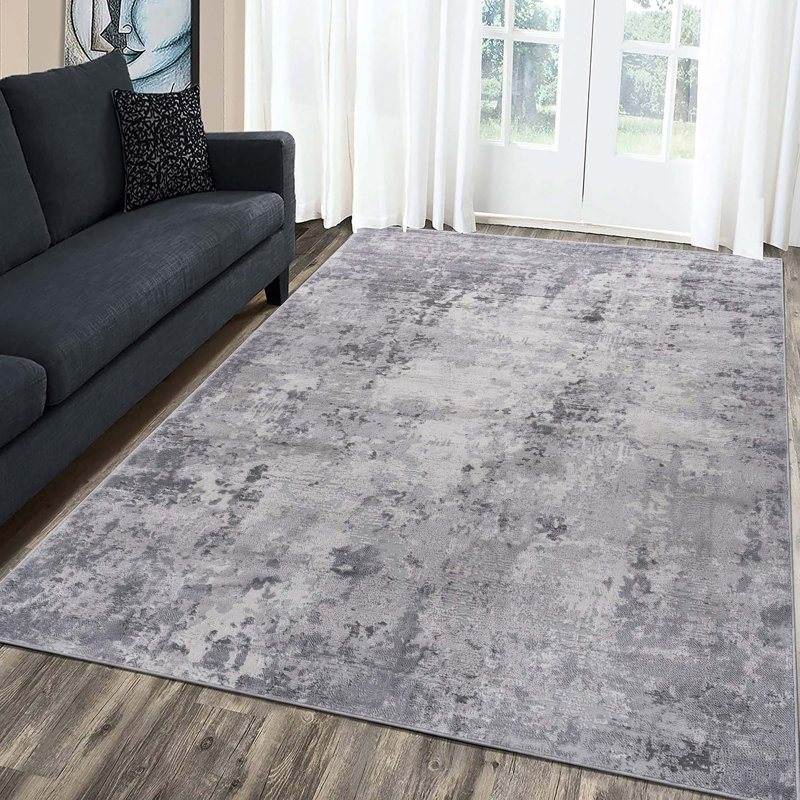Tapis de salle à manger de chambre à coucher à usage unique gris clair / abstrait de la collection Collection