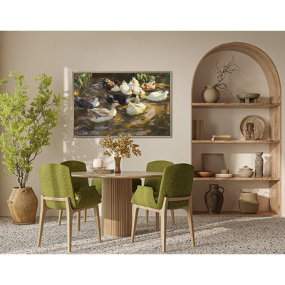 «White Ducks in the Pond», art mural sur toile