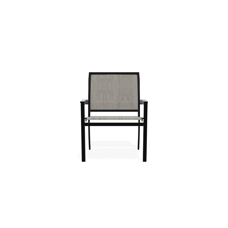 Chaise de café empilable en aluminium Bazza, Fumée, Noir