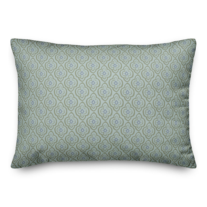 Coussin lombaire géométrique rectangulaire, Vert