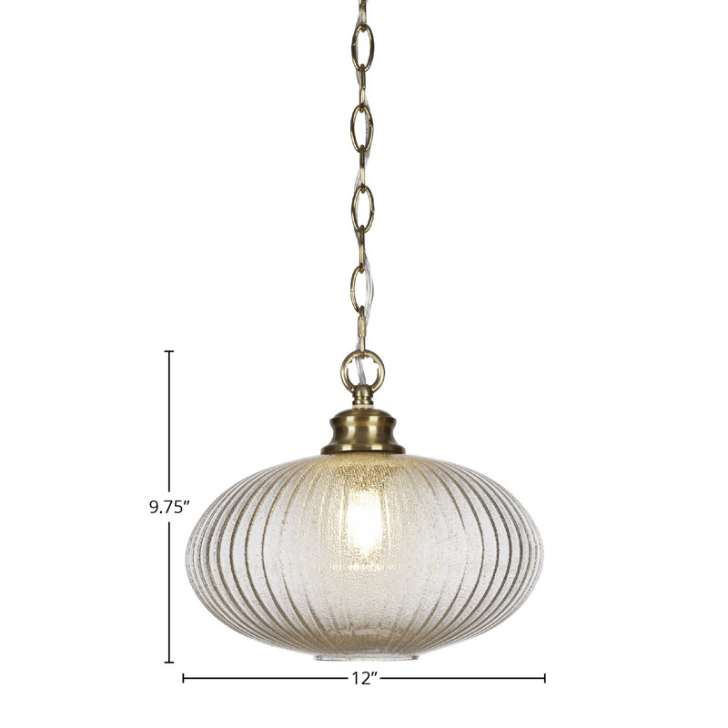 Carina Chain Hung Pendant, New Age Brass, 9.75" H x 12" W x 12" D