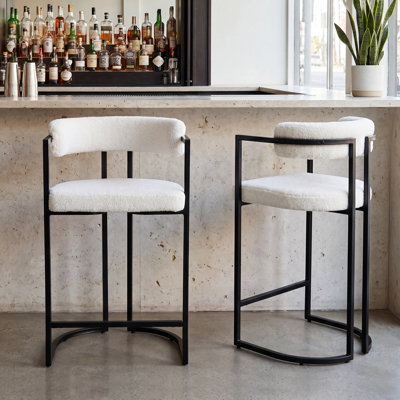 Beatryce Bar Stools Upholstered Counter Stool with Metal Frame Modern Bar Chairs for Kitchen Dining Room 