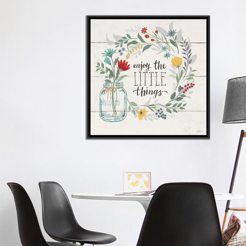 « fleuriing pensées ii », impression sur toile, H 18 po x l 18 po x P 1,5 po, Toile avec cadre noir, Pas de tapis