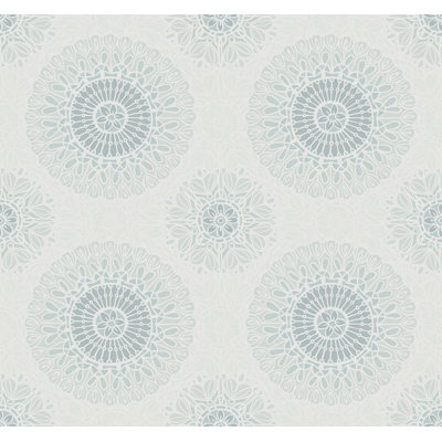 Papier peint à motif de médaillons métalliques Seabrook Designs