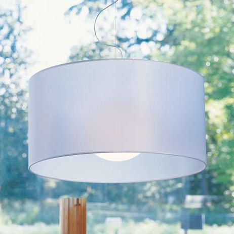 Luminaire suspendu tambour 1 lumière Fog, Blanc, H 19,7 po x l 39,4 po x 39,4 po