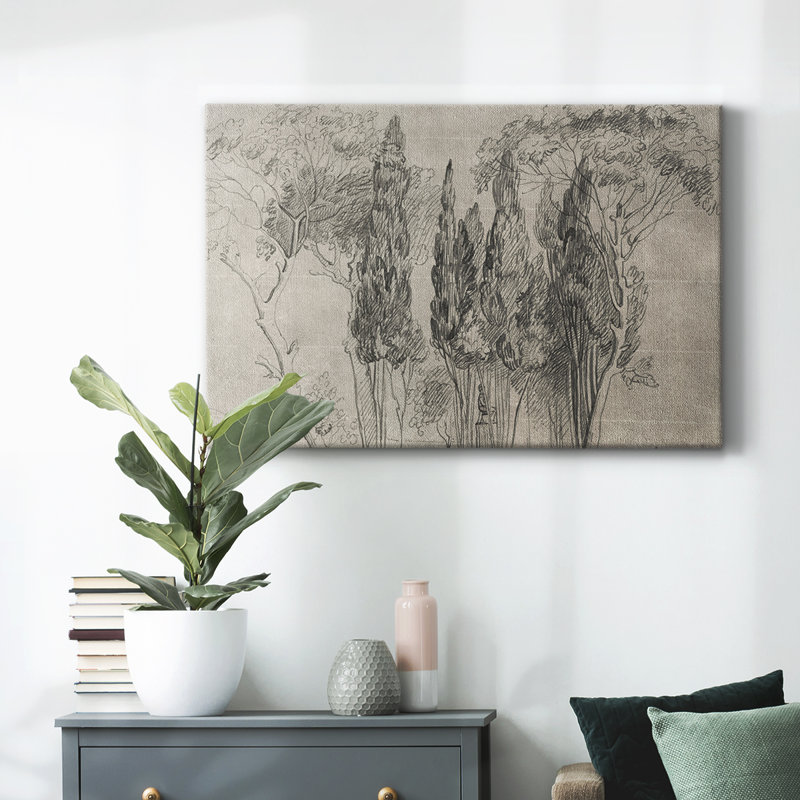 Croquis rétro, art encadré sur toile, H 19 po x l 28 po