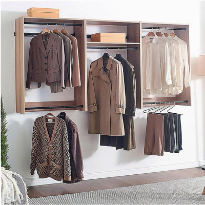 Devi Oak Wall Mounted Wood Closet System