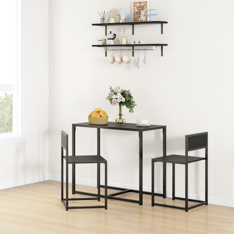 2 -Person Dining Set, Black