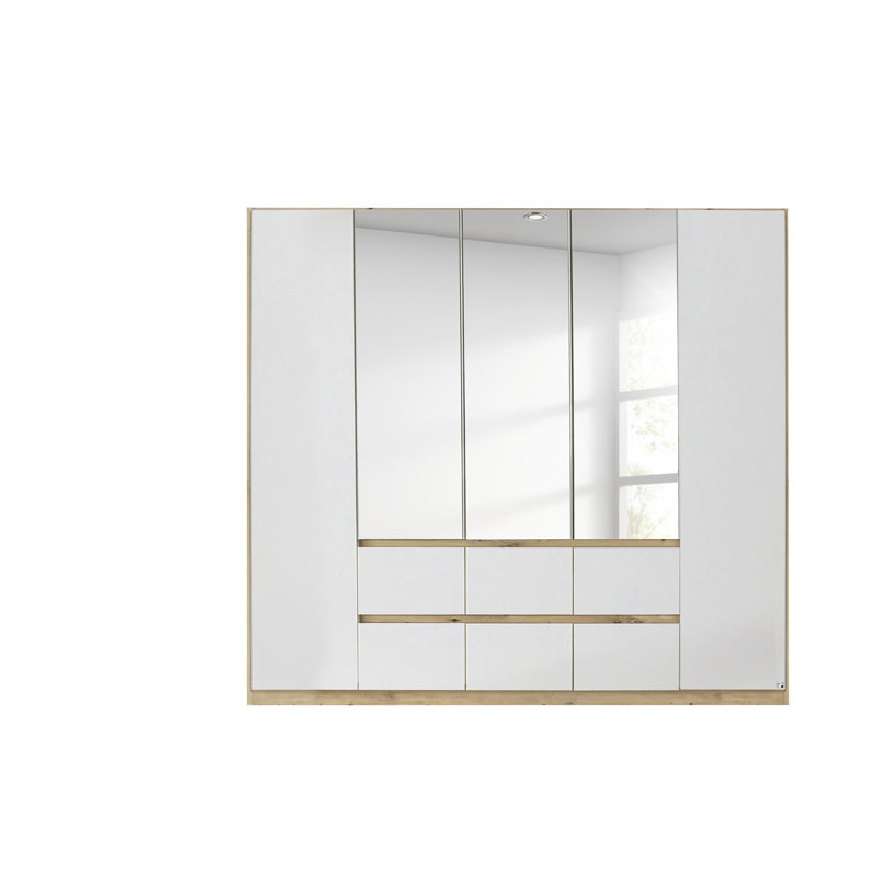 Mainz 5 Door Wardrobe, Alpine White/Brown