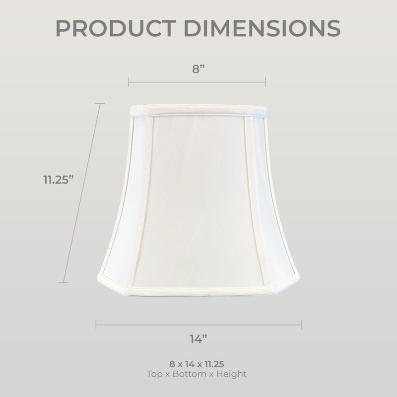 Abat-jour cloche basique à coins carrés Royal Designs, Inc. BSO-705-14WH, 8 x 14 x 9,5, blanc, Blanc