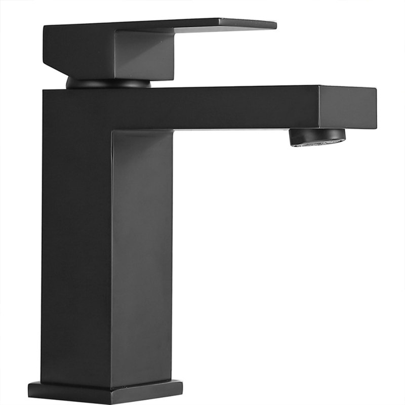 Robinet de lavabo de salle de bain à poignée simple en laiton