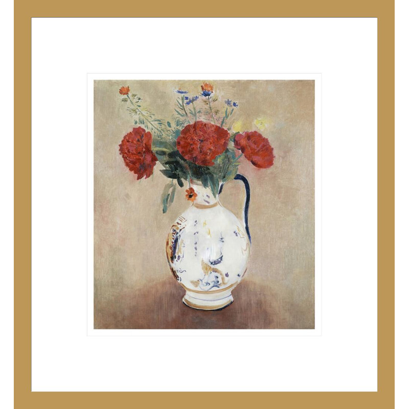 Pivoines par Odilon Redon, H 14,78 po x l 13,75 po