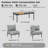 4 Pieces Patio Furniture Set, Metal Sectional Sofa Patio Conversation Set With 6 Inch Cushions-1269337541