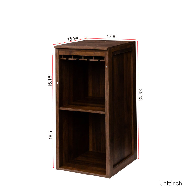 Brown Walnut Colour Modular Wine Cabinet - Display Your And Decor Bar With Storage Stylish For Dining Area