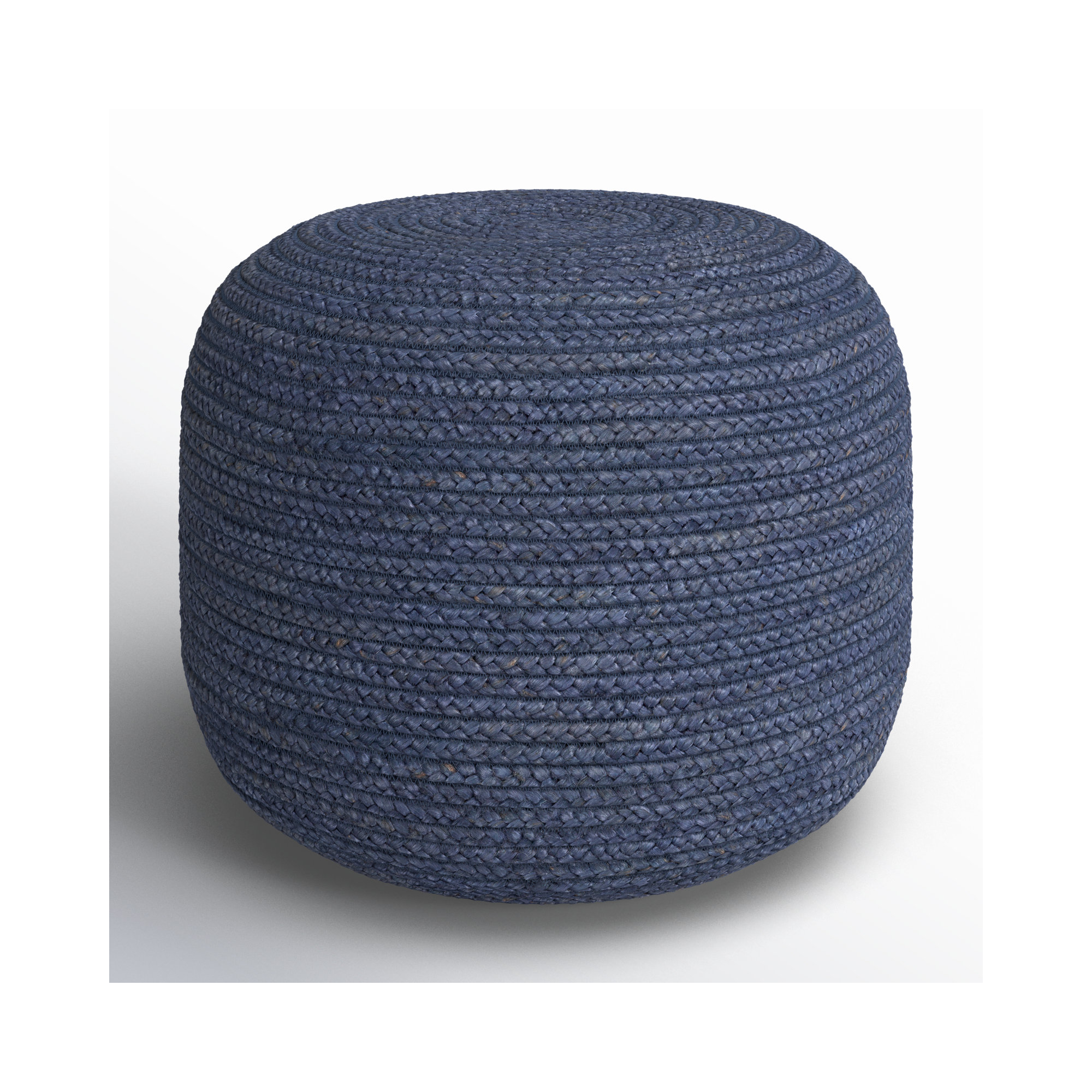 Rodriguez Upholstered Pouf, Dark Blue