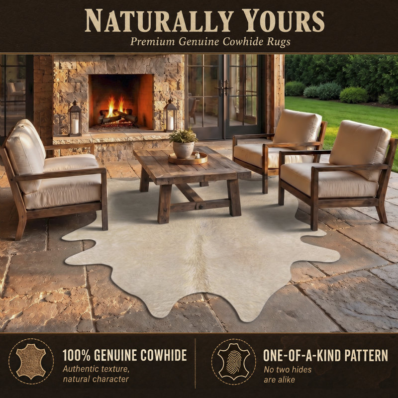 Tapis d'intérieur en cuir de vache 5 pi x 7 pi Plainsboro Performance