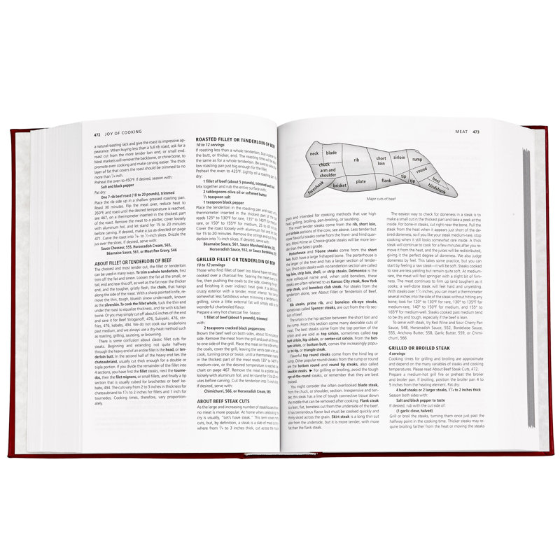 Joy of Cooking Leather Bound Book, Red