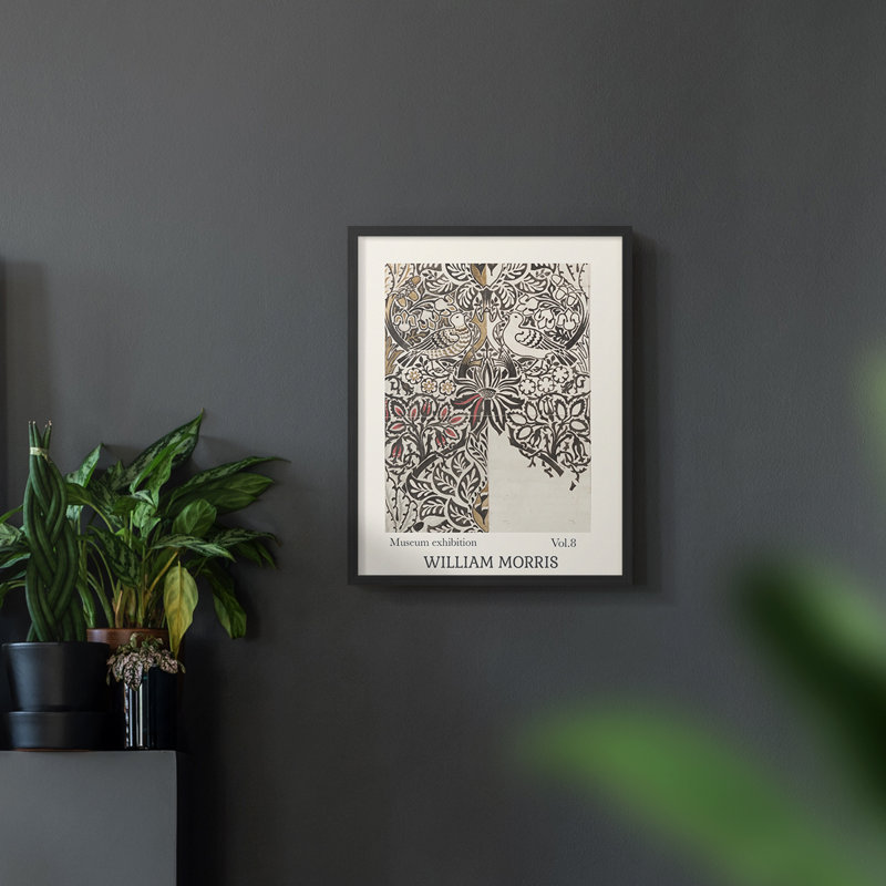William Morris, reproduction encadrée XLVI, Noir, H 14 po x l 11 po