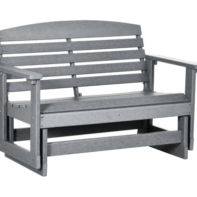 Gray Outdoor Swing Rocking Chair - 2 Patio Glider Bench With Frame For Garden Bench, Swing, Backyard Porch