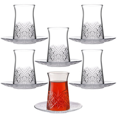 Casteel Glass Teacup and Saucer
