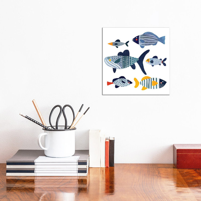 Patterned Fish II by Victoria Barnes - Wrapped Canvas Print, 30.48 cm H x 30.48 cm W