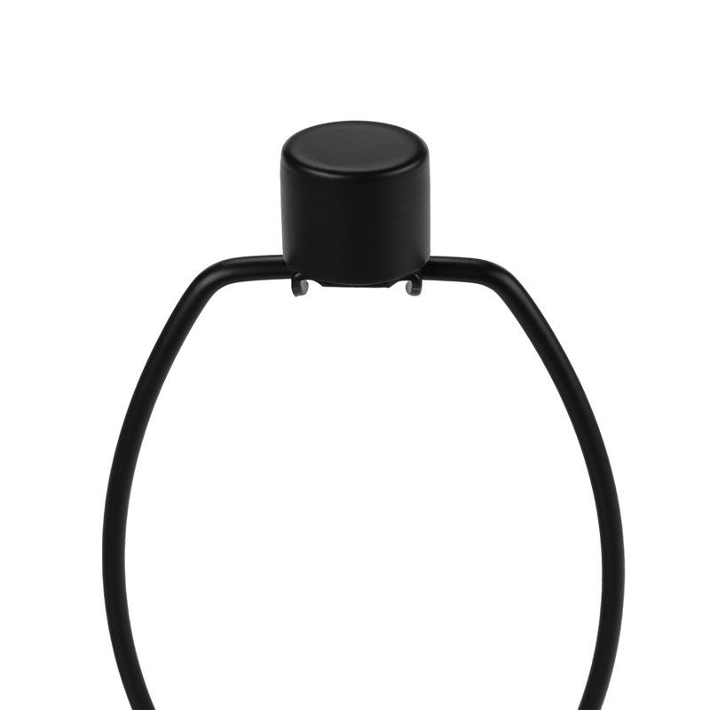 Lampe de table arquée en métal noir et abat-jour noir Oksana, H 27,26 po x l 14,82 po x P 14,79 po