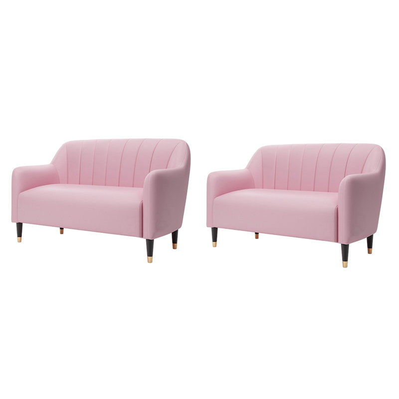 Banc rembourré en similicuir Light Luxury Cafe, Rose