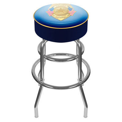 Police Officer Swivel Upholstered Counter Stool