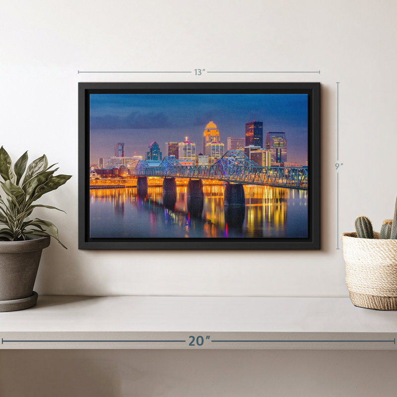«Louisville Night Skyline Wall Art», H 9 po x l 13 po
