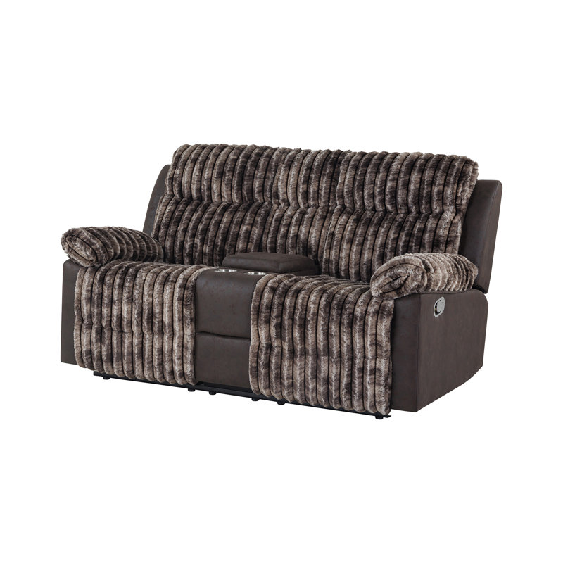 Yardley U6028 Console Reclining Loveseat, Brown