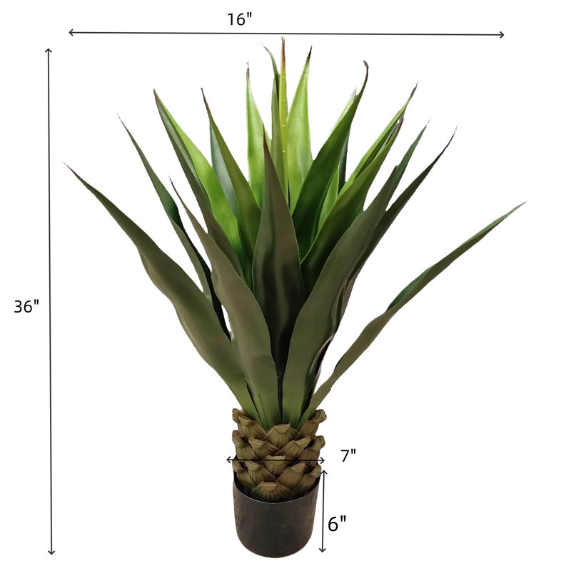 36 po Agave vert artificiel en pot 36 po