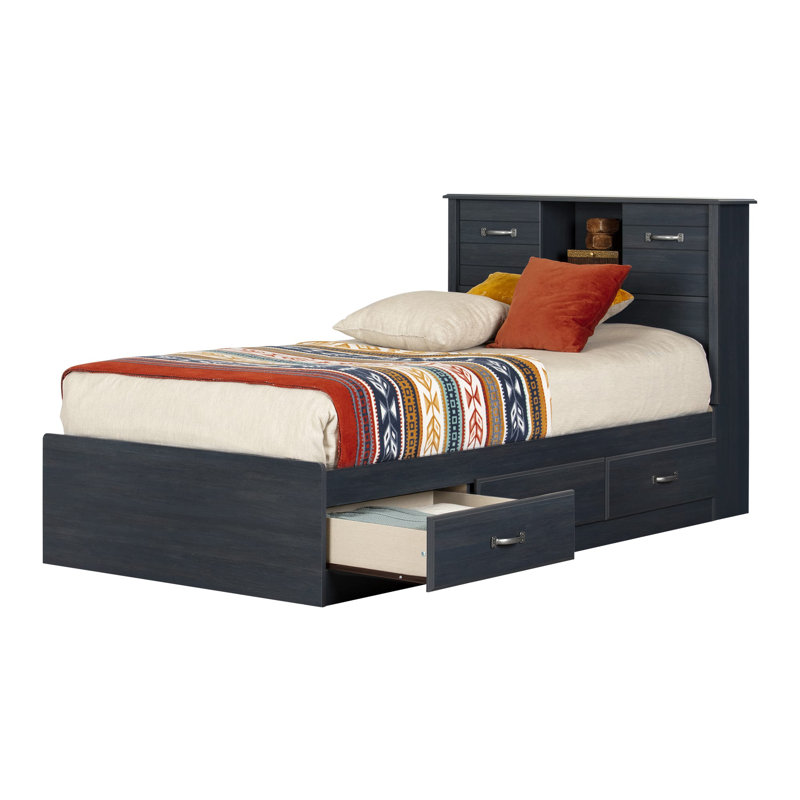 Ulysses Kids Twin with Drawers, Blueberry, 40"H x 58.25"W  x 84.75"L