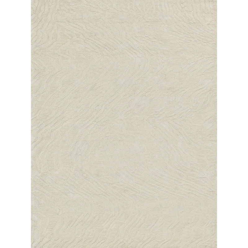 Entro Handmade New Zealand Wool Cream/Ivory Area Rug, Rectangle 12' x 15'