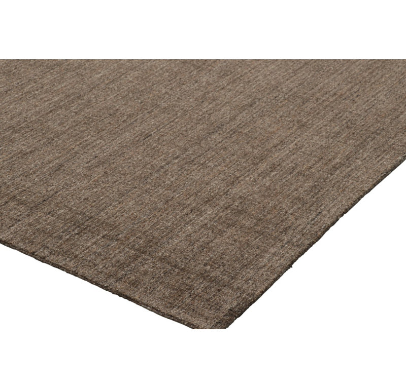 Modern Textural Hand Knotted Wool Striped Area Rug, Rectangle 12' x 18'