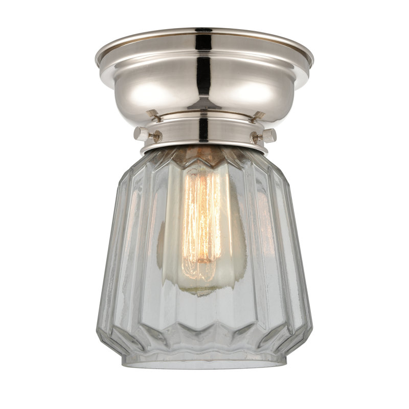 Plafonnier encastré 1 lumière 6,25 po Vinson, Transparent, Ampoule non incluse, Nickel poli