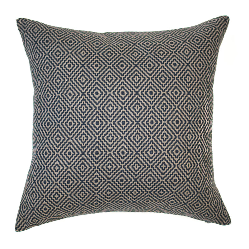 Feather Reversible Throw Pillow, Indigo