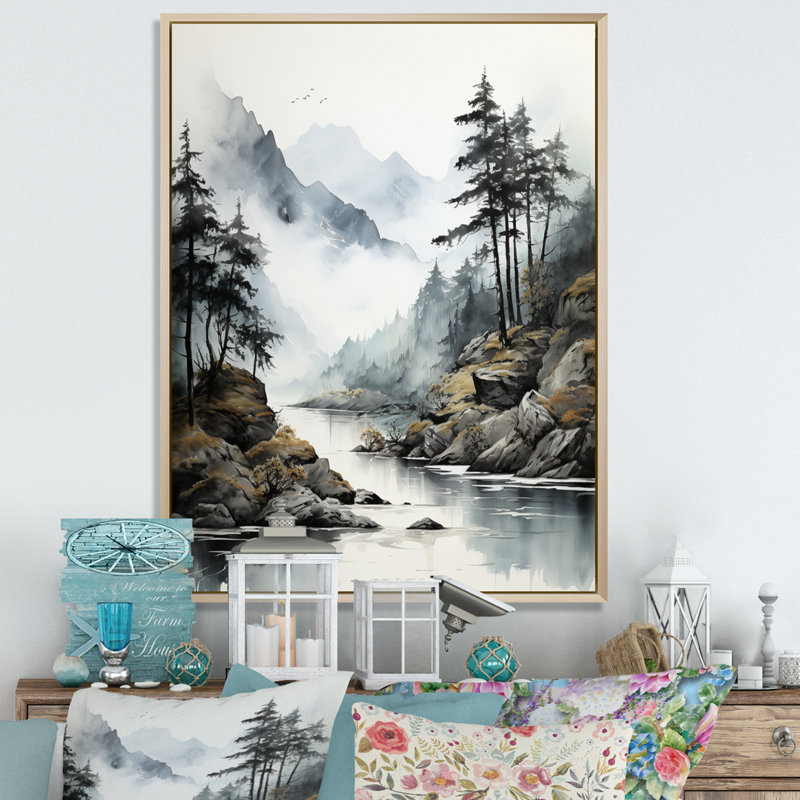 Herzl Alaska Misty Fjords I - impression, H 20 po x l 12 po x P 1 po, Cadre flottant érable