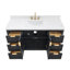 Ensemble de meuble-lavabo simple 60 po avec plateau en pierre composite et miroir Hesiod-844803739