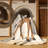 Machine Washable Peirsen Giraffe Traditional Block Print Rug in Beige – Beige Binding-1648289840