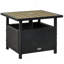 Table d'appoint 22 po en osier de rotin avec structure en acier, trou d'insertion de parasol, sac de sable pour l'extérieur, patio, jardin, cour