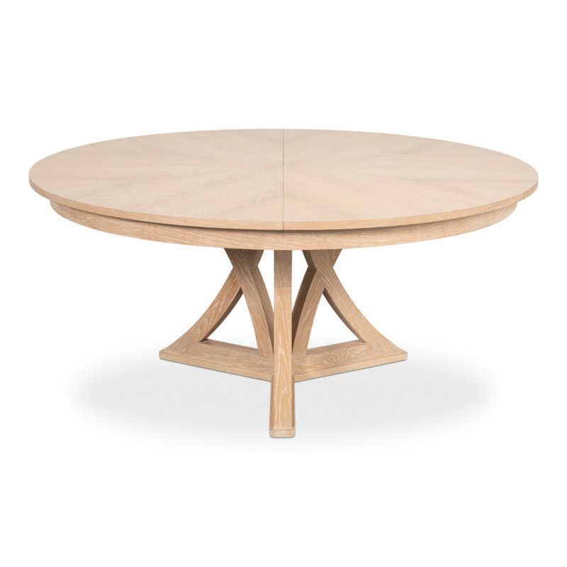 Table de salle à manger Casual Jupe, H 30 po x L 55 po x l 55 po, Chêne blanchi