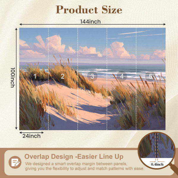 Red Barrel Studio Coastal Peel and Stick Wallpaper Whimsical Seaside ...