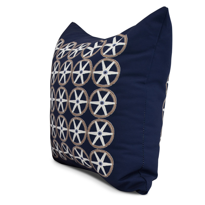 Housse et insert de coussin carré Nantucket, Bleu marine, 16 po x 1 po