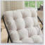Chaise berçante d'extérieur confortable avec coussin épais, idéale pour se détendre dans le salon, la chambre à coucher ou la salle de lecture, structure noire avec coussin blanc