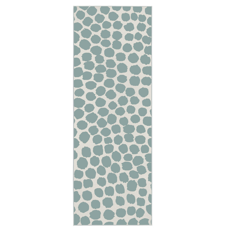 Tapis de couloir 2 pi 6 po x 7 pi Puff Dotty Lake Blue