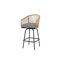 Ensemble de bar d'extérieur 3 pièces, ensemble de table et chaises de patio, ensemble de patio à hauteur de bar - 2 chaises de bar pivotantes, 1 table de bar ronde-1210734309