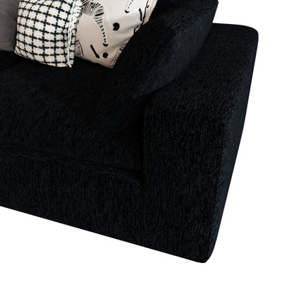 156" Upholstered Cloud Sofa, Boneless Modular Sectional Couch with Ottoman, No Assembly Required for Living Room