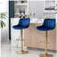 Repose-pieds chromé et base réglable en velours mécanique à hauteur réglable + tabouret de bar simple à pieds dorés, ensemble de 2