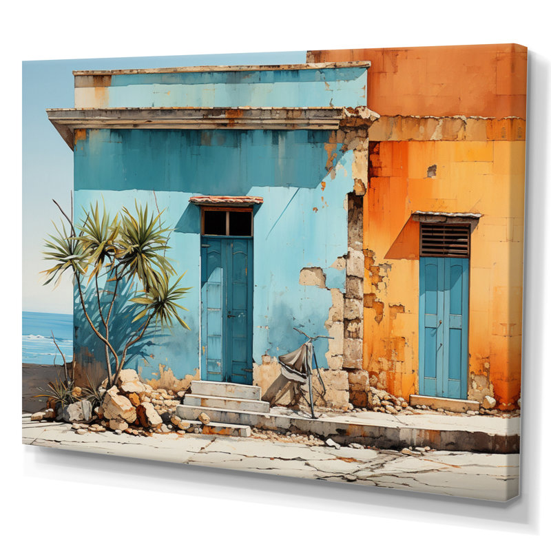 " Caraibe Island Hues ", Wrapped Canvas, 16" H x 32" W x 1" D